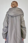 over the knee coat, wide and flared, in iridescent padded polyester satin - SHU MORIYAMA 