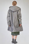 over the knee coat, wide and flared, in iridescent padded polyester satin - SHU MORIYAMA 
