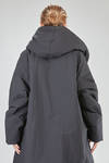 over the knee coat, wide and flared, in matte wool and polyester canvas - SHU MORIYAMA 