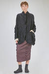 long and soft jacket in crinkled polyester and wool froissé - SHU MORIYAMA 