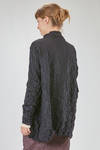 long and soft jacket in crinkled polyester and wool froissé - SHU MORIYAMA 