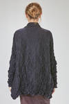 long and soft jacket in crinkled polyester and wool froissé - SHU MORIYAMA 