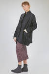 long and soft jacket in crinkled polyester and wool froissé - SHU MORIYAMA 