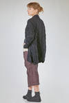 long and soft jacket in crinkled polyester and wool froissé - SHU MORIYAMA 