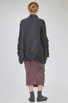 long and soft jacket in crinkled polyester and wool froissé - SHU MORIYAMA 