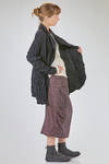 long and soft jacket in crinkled polyester and wool froissé - SHU MORIYAMA 