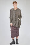 long and soft jacket in crinkled melange polyester and wool froissé - SHU MORIYAMA 