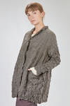 long and soft jacket in crinkled melange polyester and wool froissé - SHU MORIYAMA 