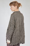long and soft jacket in crinkled melange polyester and wool froissé - SHU MORIYAMA 