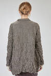 long and soft jacket in crinkled melange polyester and wool froissé - SHU MORIYAMA 