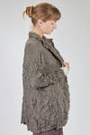long and soft jacket in crinkled melange polyester and wool froissé - SHU MORIYAMA 