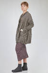 long and soft jacket in crinkled melange polyester and wool froissé - SHU MORIYAMA 