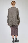 long and soft jacket in crinkled melange polyester and wool froissé - SHU MORIYAMA 