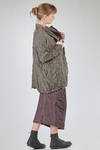 long and soft jacket in crinkled melange polyester and wool froissé - SHU MORIYAMA 