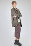 long and soft jacket in crinkled melange polyester and wool froissé - SHU MORIYAMA 
