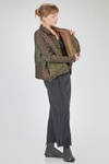 hip-lenght jacket/shirt, wide, in horizontal polyester froissé - SHU MORIYAMA 