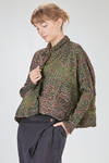 hip-lenght jacket/shirt, wide, in horizontal polyester froissé - SHU MORIYAMA 
