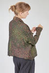 hip-lenght jacket/shirt, wide, in horizontal polyester froissé - SHU MORIYAMA 