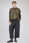 hip-lenght jacket/shirt, wide, in horizontal polyester froissé - SHU MORIYAMA 