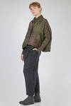 hip-lenght jacket/shirt, wide, in horizontal polyester froissé - SHU MORIYAMA 