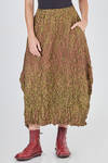 longuette skirt, wide, in crinkled polyester froissé - SHU MORIYAMA 