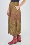 longuette skirt, wide, in crinkled polyester froissé - SHU MORIYAMA 