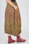 longuette skirt, wide, in crinkled polyester froissé - SHU MORIYAMA 