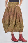 longuette skirt, wide, in crinkled polyester froissé - SHU MORIYAMA 