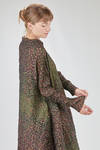 long, wide and flared dress in horizontal polyester froissé - SHU MORIYAMA 