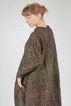 long, wide and flared dress in horizontal polyester froissé - SHU MORIYAMA 