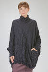 long and wide tunic in crinkled polyester and wool froissé - SHU MORIYAMA 