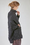 long and wide tunic in crinkled polyester and wool froissé - SHU MORIYAMA 