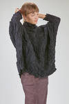 long and wide tunic in crinkled polyester and wool froissé - SHU MORIYAMA 