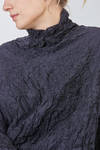 long and wide tunic in crinkled polyester and wool froissé - SHU MORIYAMA 