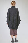 long and wide tunic in crinkled polyester and wool froissé - SHU MORIYAMA 