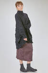 long and wide tunic in crinkled polyester and wool froissé - SHU MORIYAMA 