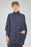 long and wide tunic in crinkled polyester froissé - SHU MORIYAMA 