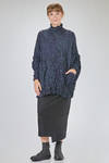 long and wide tunic in crinkled polyester froissé - SHU MORIYAMA 