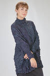 long and wide tunic in crinkled polyester froissé - SHU MORIYAMA 