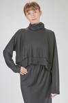 short and wide sweater in soft hand wool jersey - SHU MORIYAMA 