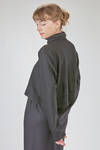 short and wide sweater in soft hand wool jersey - SHU MORIYAMA 