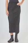 asymmetric pencil longuette skirt, in soft hand wool jersey - SHU MORIYAMA 