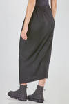 asymmetric pencil longuette skirt, in soft hand wool jersey - SHU MORIYAMA 