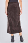 midi pencil skirt in smooth textile paper and cotton velvet - ZIGGY CHEN 