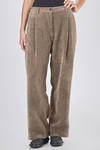 pantalone ampio in velluto a coste ravvicinate di cotone e lino melange - ZIGGY CHEN 