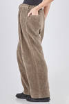 pantalone ampio in velluto a coste ravvicinate di cotone e lino melange - ZIGGY CHEN 