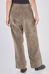 pantalone ampio in velluto a coste ravvicinate di cotone e lino melange - ZIGGY CHEN 