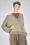 hip-length sweater, wide, in melange plain knit cashmere - ZIGGY CHEN 