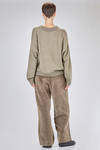 hip-length sweater, wide, in melange plain knit cashmere - ZIGGY CHEN 