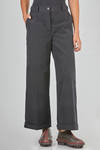 wide trousers in washed wool and cotton twill - BERGFABEL 